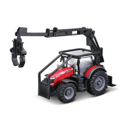 MASSEY FERGUSON 8740S TRACTOR 10 CM WITH FRONT LOADER AND 3 LOGS