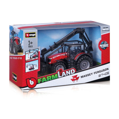 MASSEY FERGUSON 8740S TRACTOR 10 CM WITH FRONT LOADER AND 3 LOGS