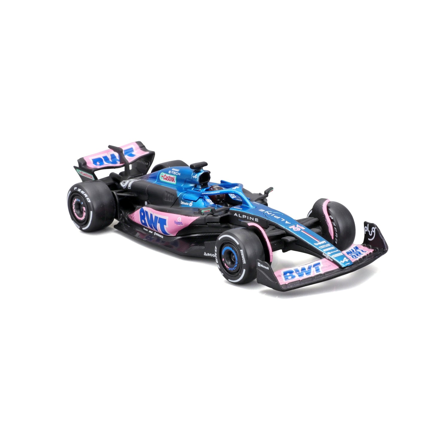 1:43 F1 BWT ALPINE F1 TEAM A523 2023 AVEC CASQUE OCON