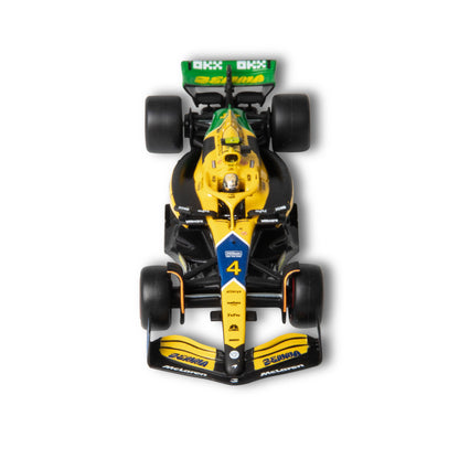 1:43 F1 MCLAREN MCL38 2024 AVEC CASQUE NORRIS SENNA LIVRAISON