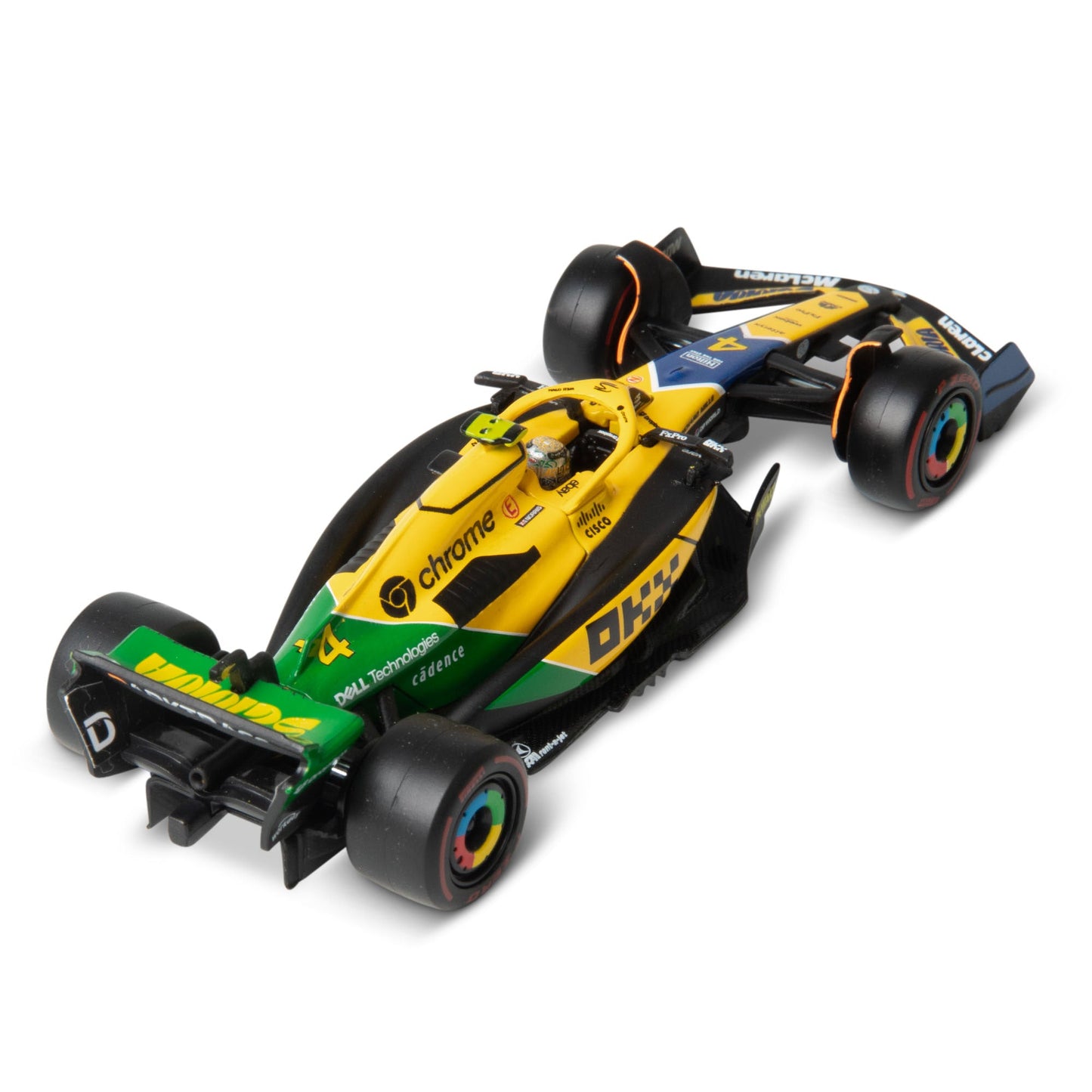1:43 F1 MCLAREN MCL38 2024 AVEC CASQUE NORRIS SENNA LIVRAISON