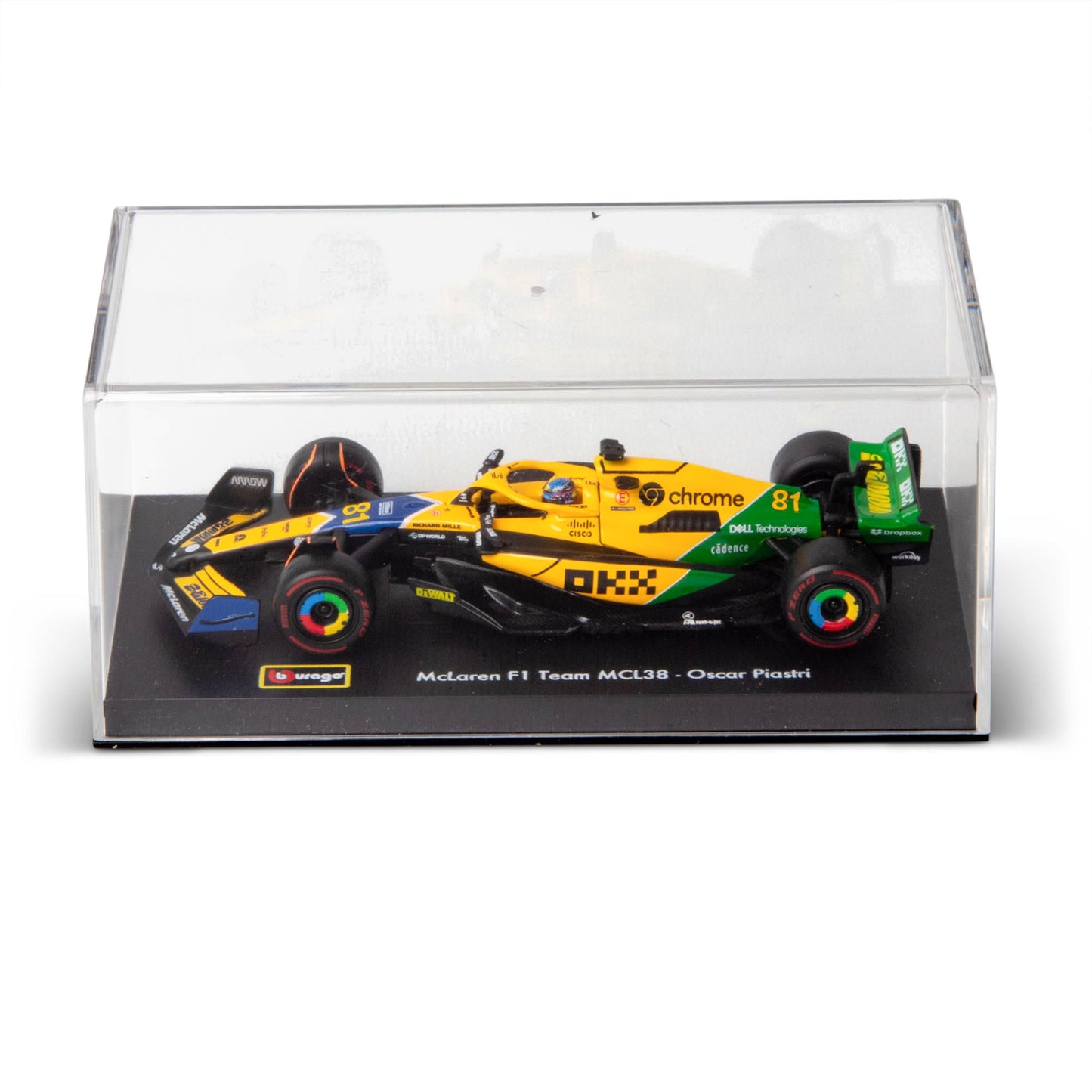 1:43 F1 MCLAREN MCL38 2024 WITH HELMET PIRELLI SENNA LIVERY