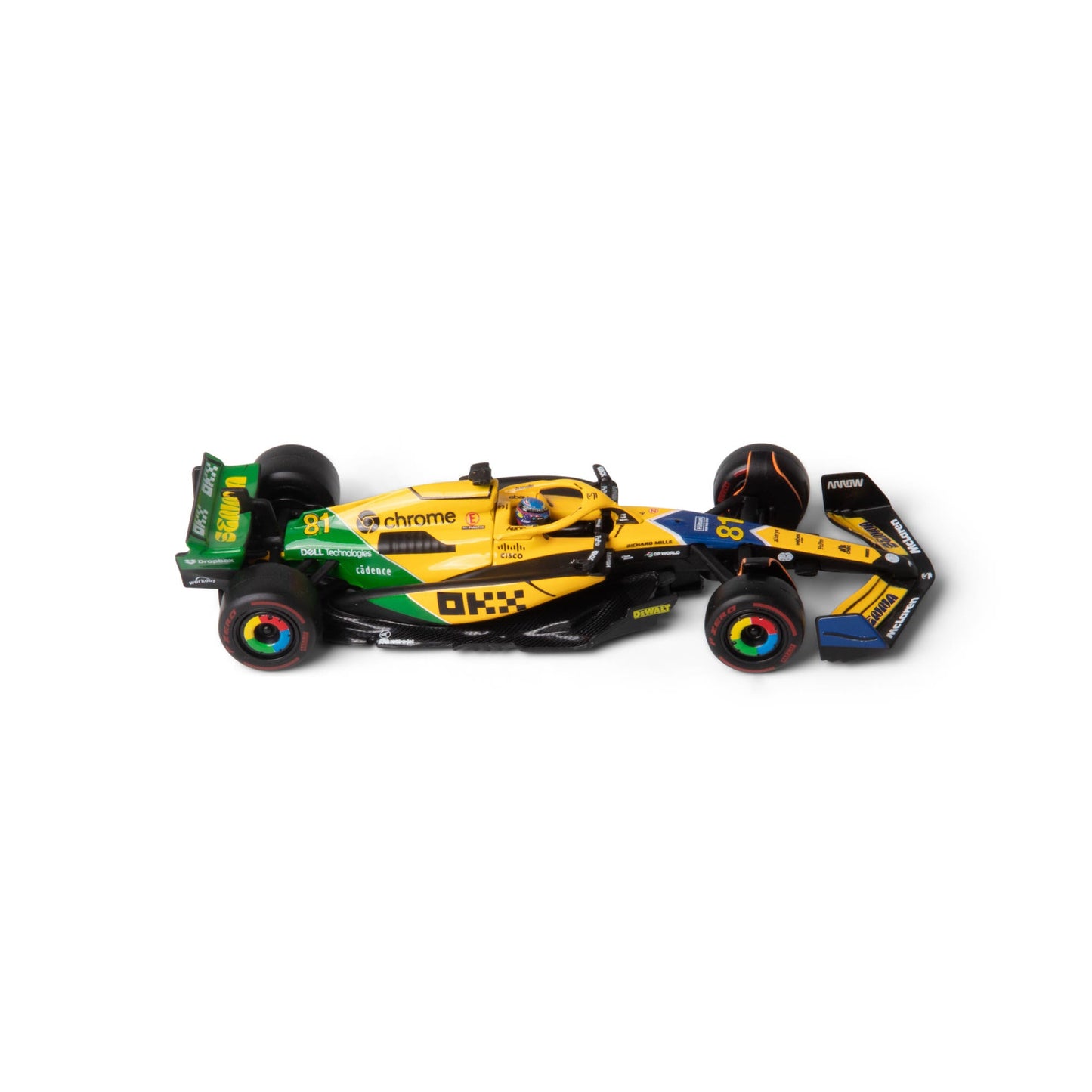 1:43 F1 MCLAREN MCL38 2024 WITH HELMET PIRELLI SENNA LIVERY