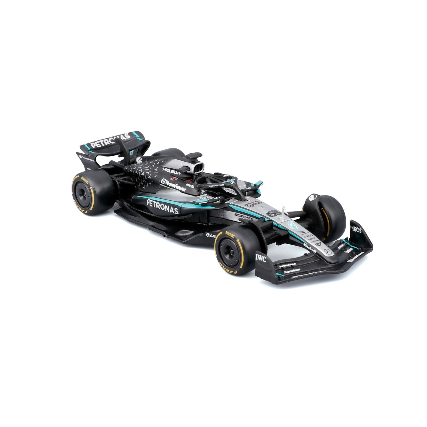 1:43 F1 MERCEDES AMG W16 2025 RUSSELL IN 12PC DISPLAY