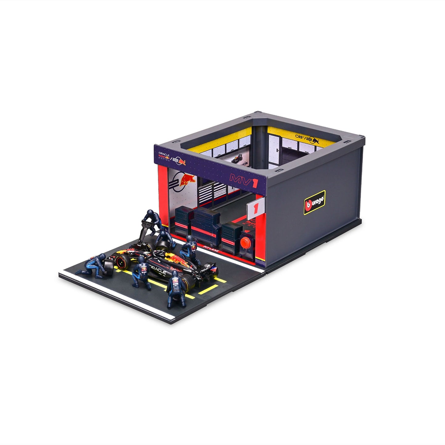 1:43 SCALE 2024 RED BULL RACING RB20 PIT STOP DIORAMA VERSTAPPEN