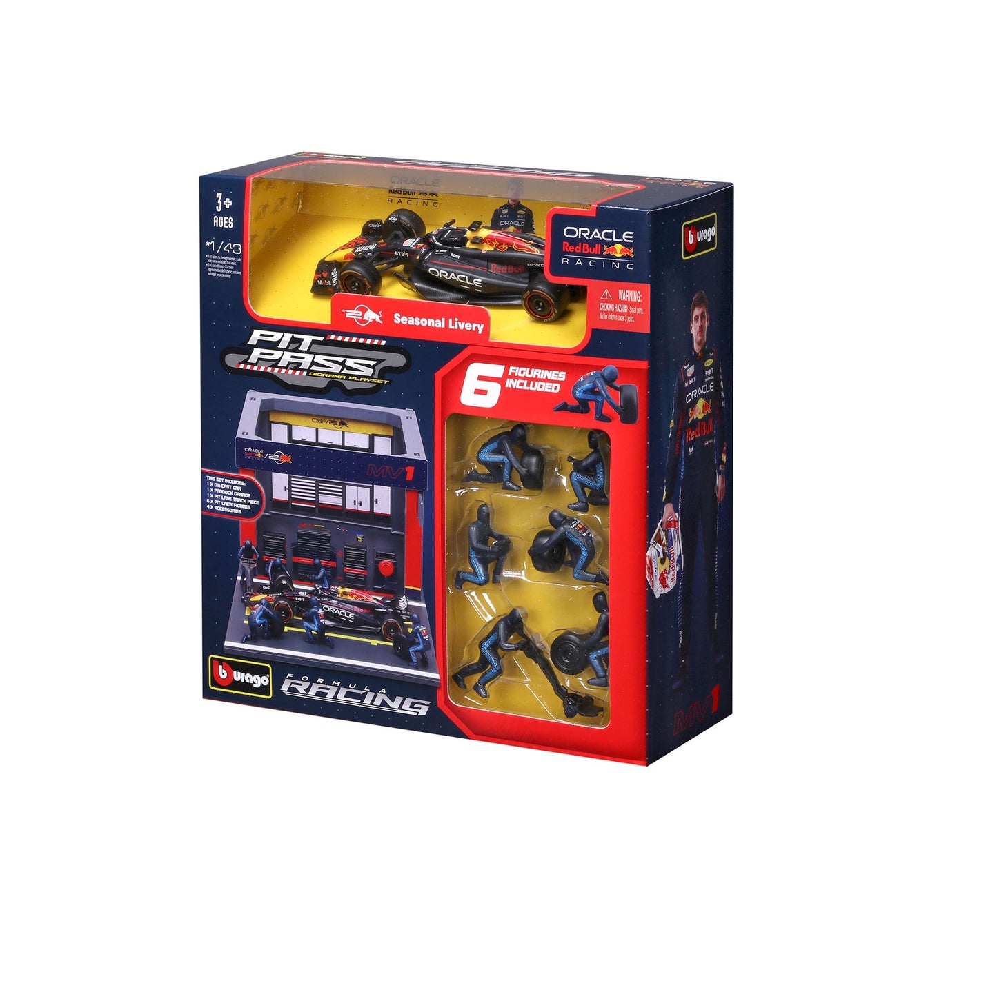 1:43 SCALE 2024 RED BULL RACING RB20 PIT STOP DIORAMA VERSTAPPEN