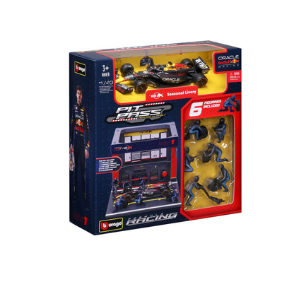 1:43 SCALE 2024 RED BULL RACING RB20 PIT STOP DIORAMA VERSTAPPEN