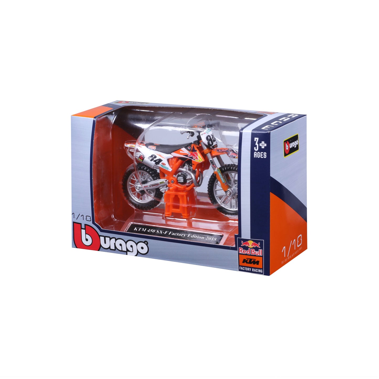 1:18 MOTORBIKE WRB KTM CYCLE KTM 450 SX-F FACTORY EDITION (2018) MX #84 HERLINGS