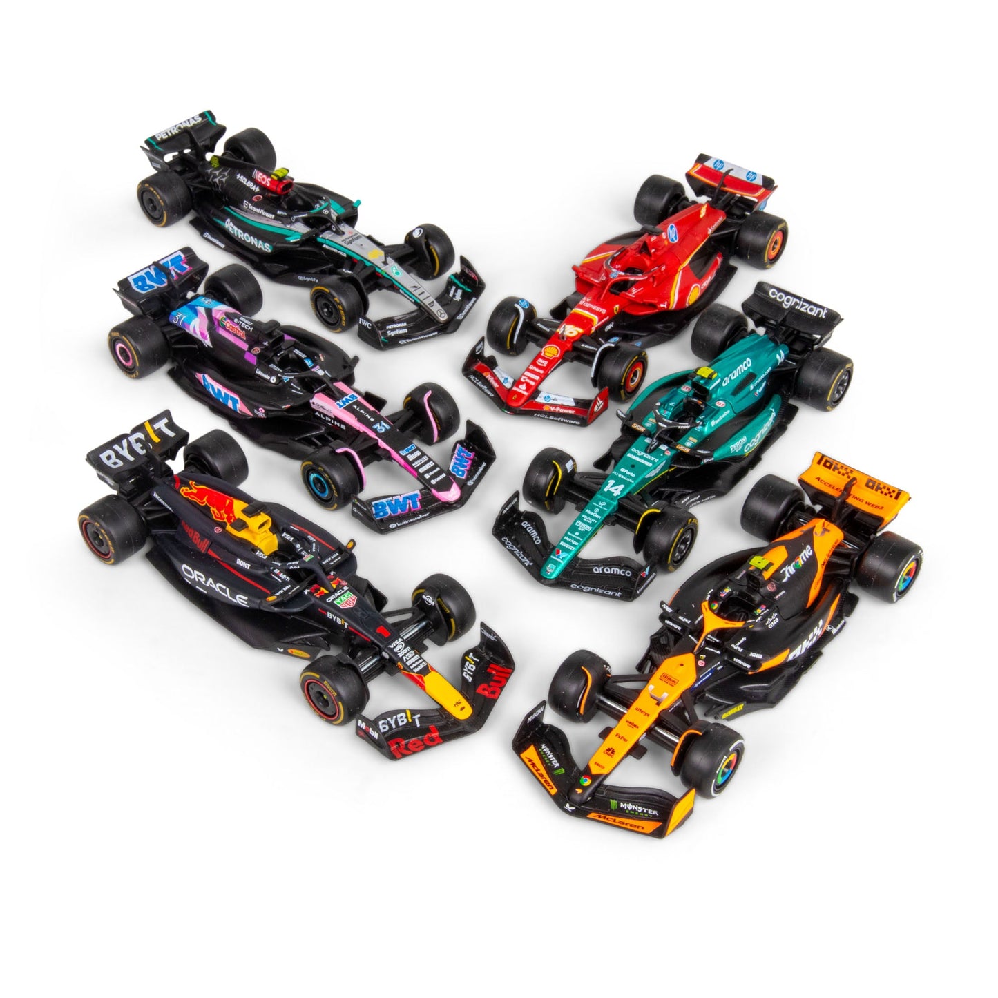 ASSORTIMENT DE VOITURES F1 1:43 2024 (24 PIÈCES EN CDU)