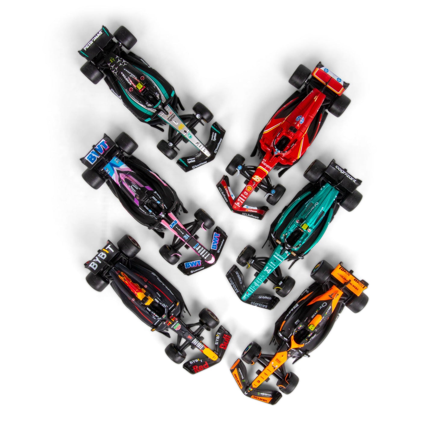 ASSORTIMENT DE VOITURES F1 1:43 2024 (24 PIÈCES EN CDU)