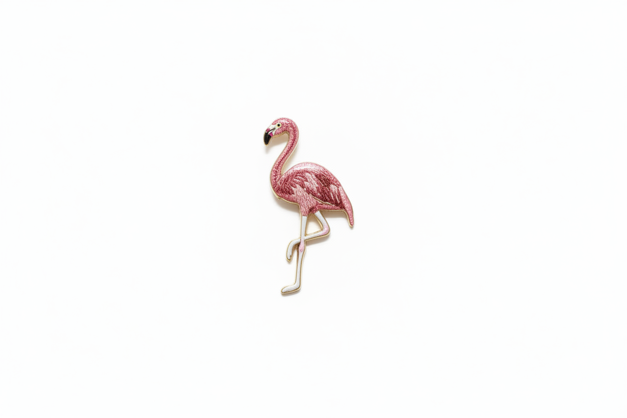 Roze flamingo strijkpatch