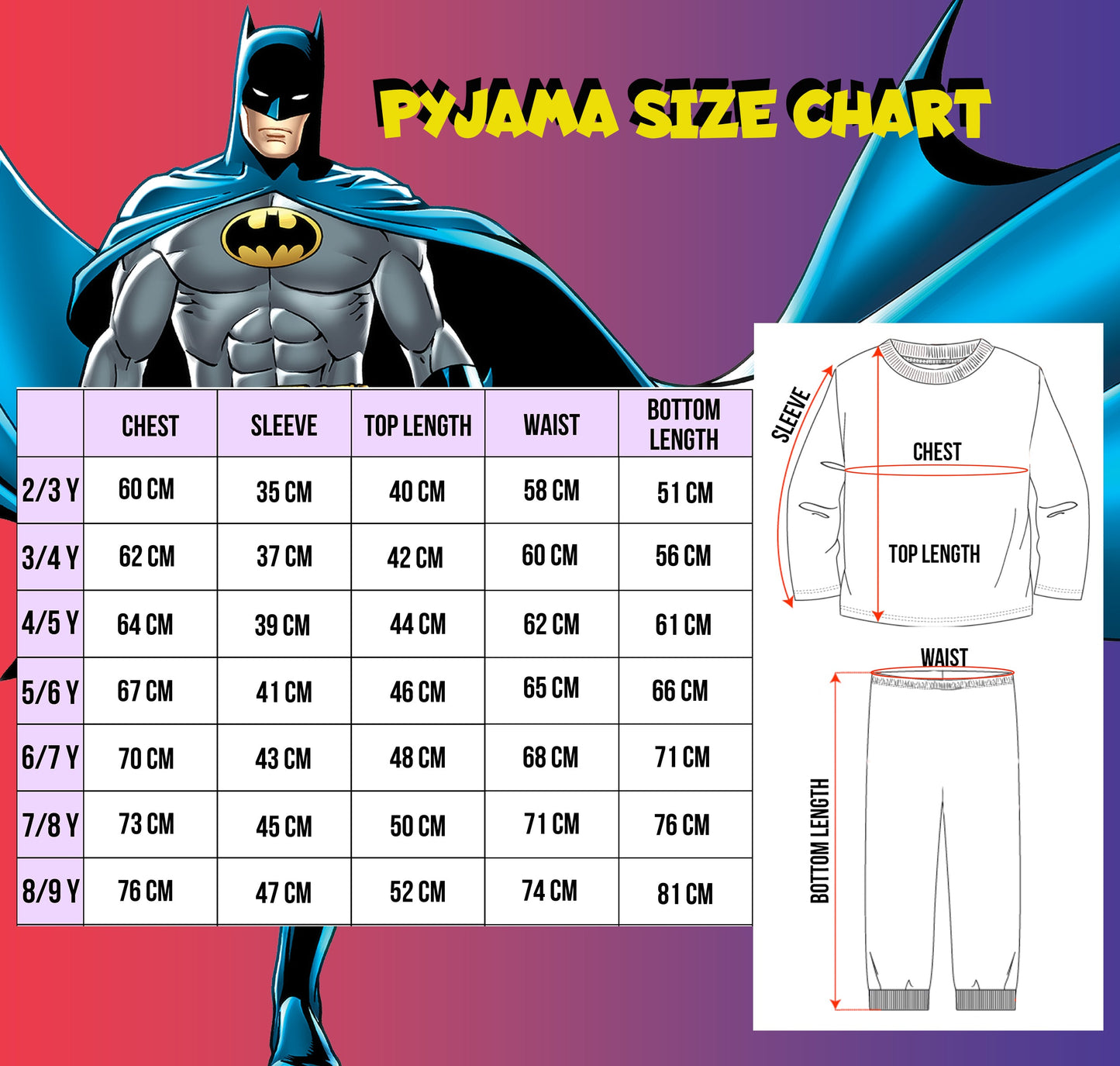 Batman noir enfant Pyjama