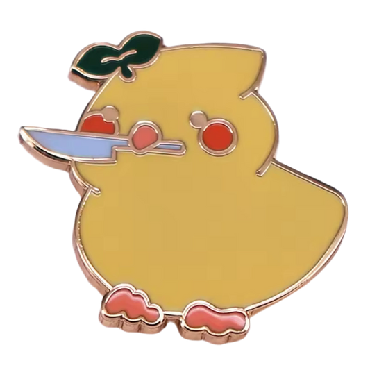 pin s canard jaune courageux