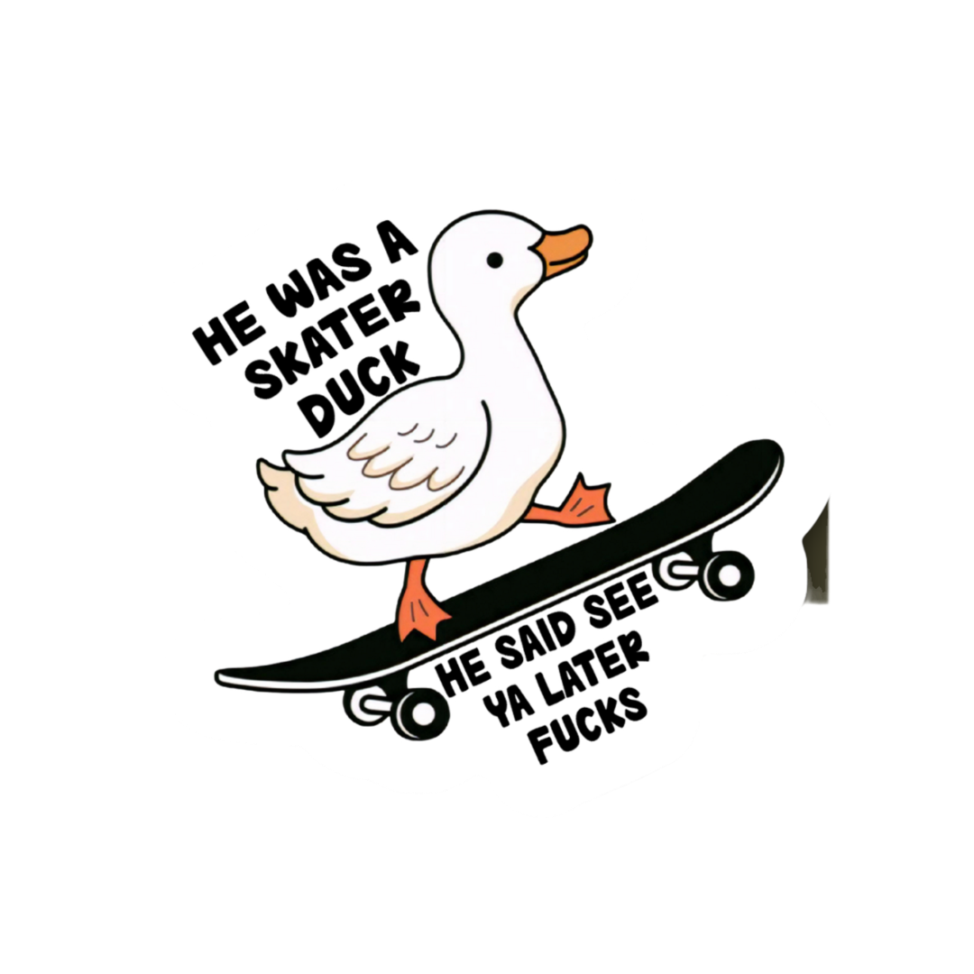 Skater Duck Sticker