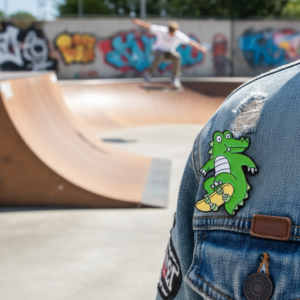 Krokodil Skater Speld