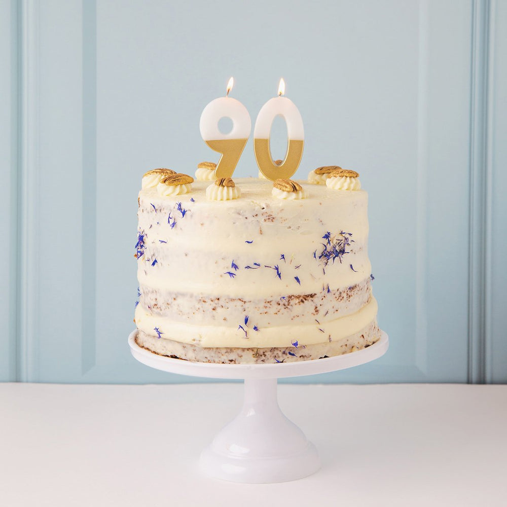 White & Gold Birthday Number Candle - 9