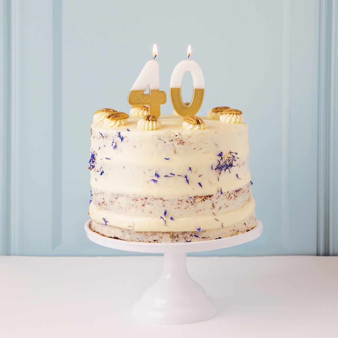 White & Gold Birthday Number Candle - 4