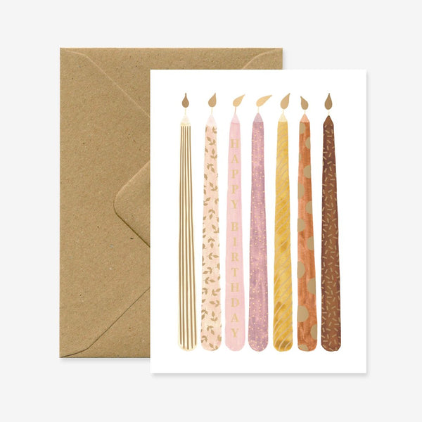Candles - Greeting card - Gold leaf