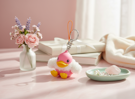 Rose duck keychain