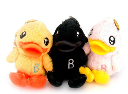 Yellow plush duck keychain