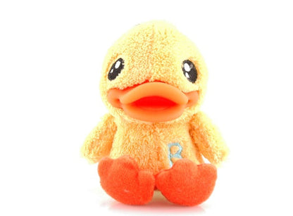 Yellow plush duck keychain