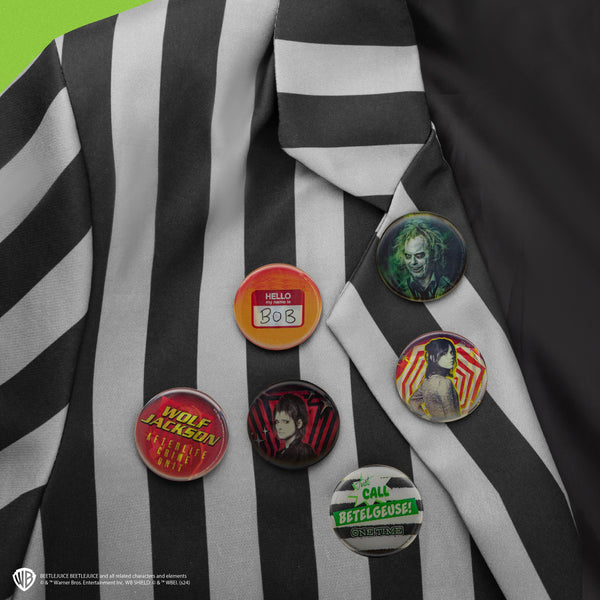 Beetlejuice Lenticular Pin Badge Set of 6