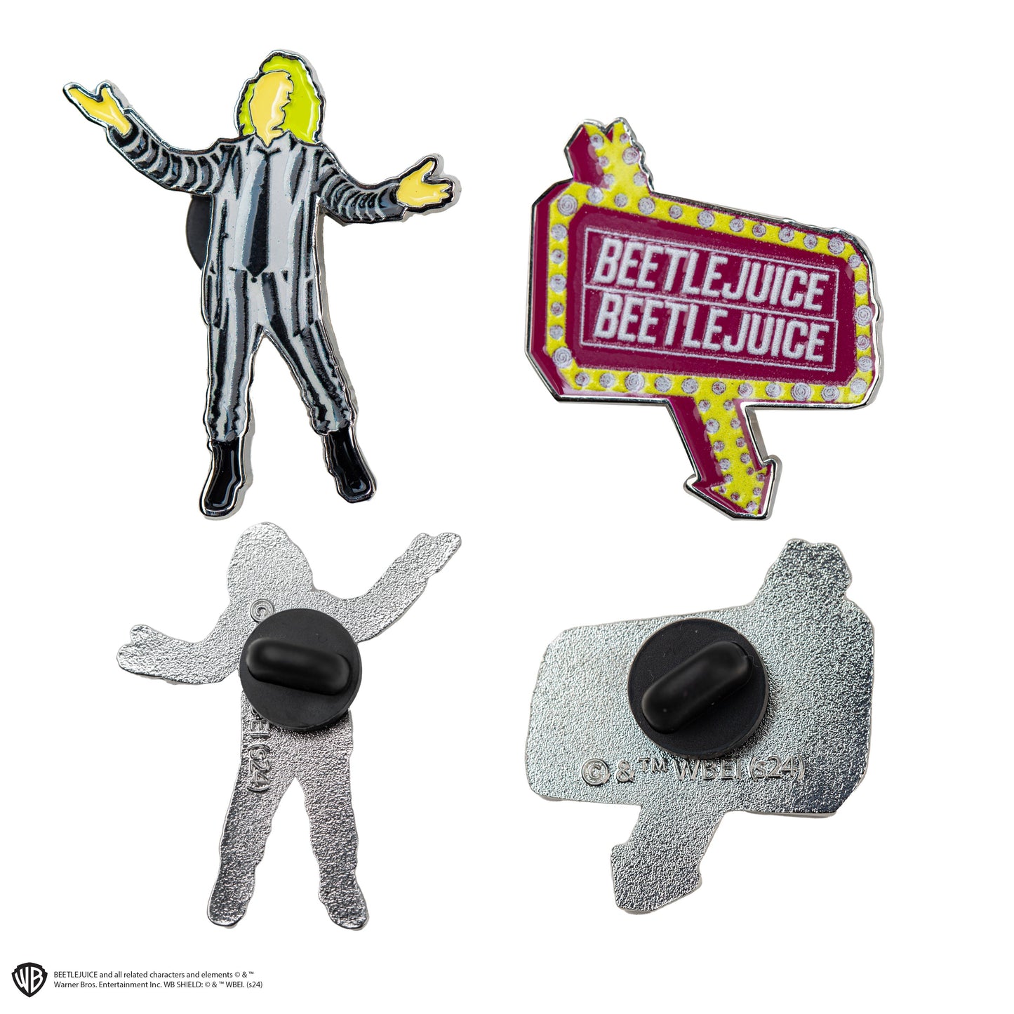 Set of 2 Beetlejuice Enamel Pins