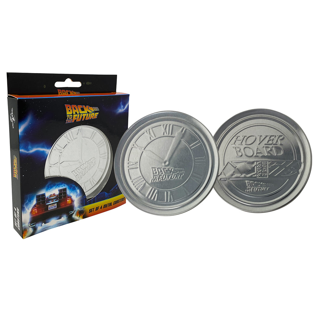Set of 4 Back to the Future Embossed Metal Coasters