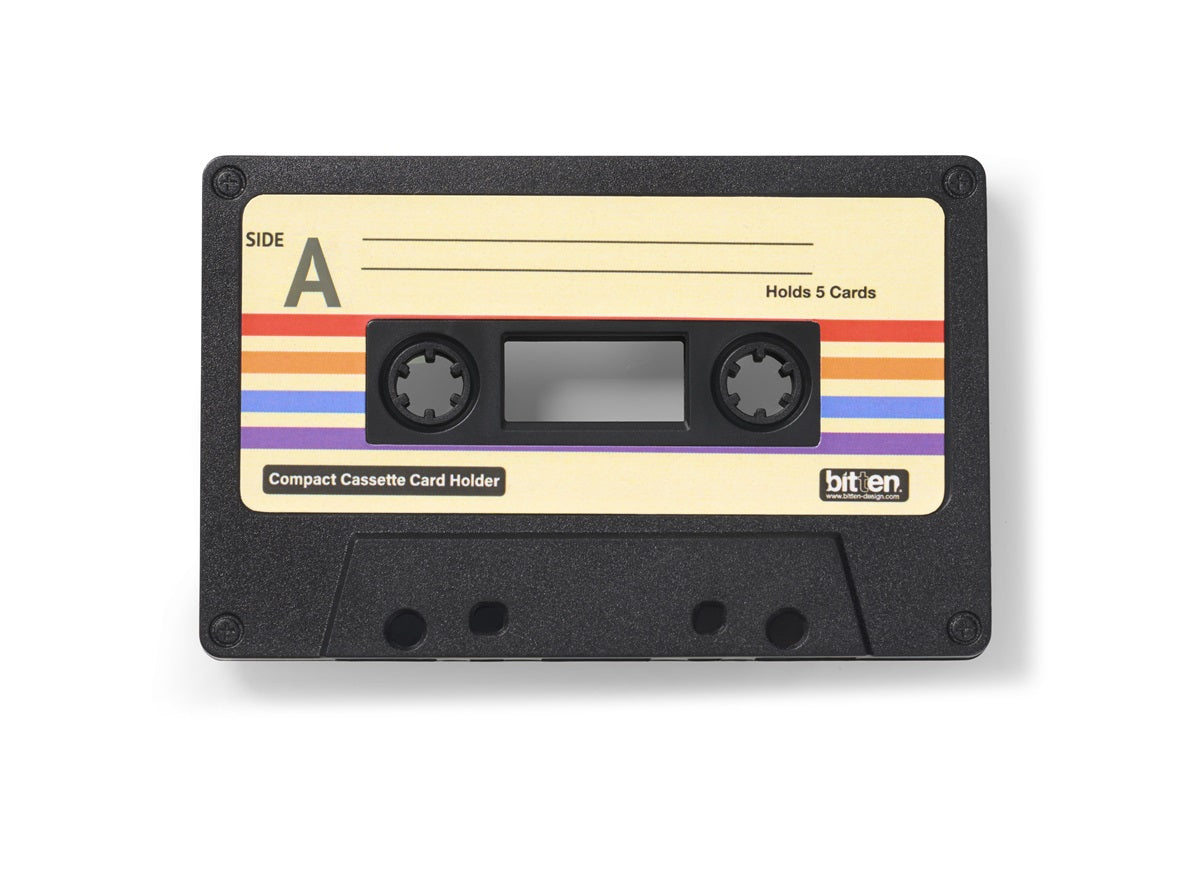 porte cartes cassette noire