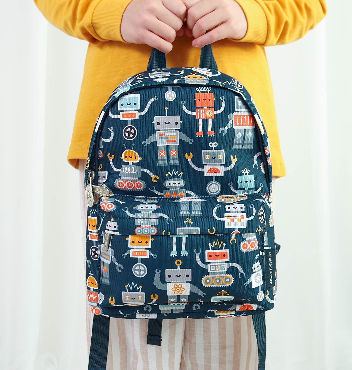 Petit sac à dos enfant - Robots – vue 2 – A Little Lovely Company