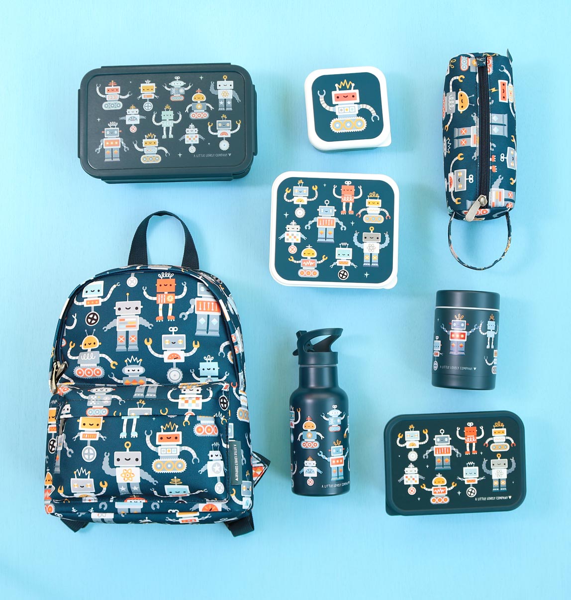 Petit sac à dos enfant - Robots – vue 3 – A Little Lovely Company