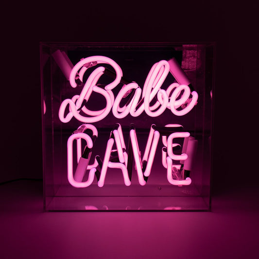 'Babe Cave' Glass Neon Sign