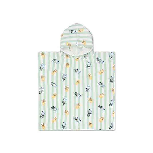 Beach Poncho - White/Blue - Bluey - 50 x 50 cm