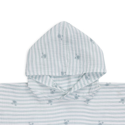 Beach Poncho - White/Green - Crabby - 52 x 52 cm