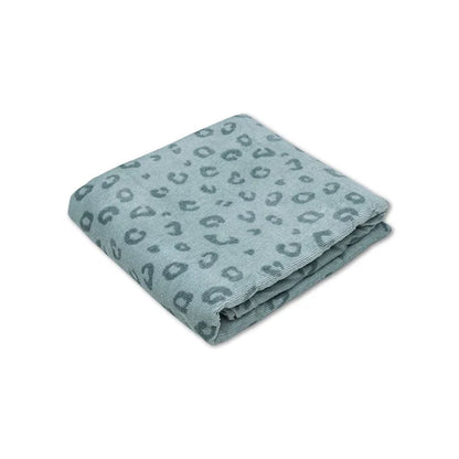 Cotton Beach Towel - Green - Leopard - 135 x 65 cm