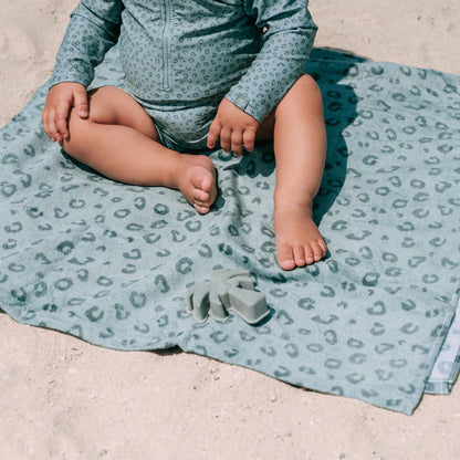 Cotton Beach Towel - Green - Leopard - 135 x 65 cm