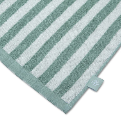 Cotton Beach Towel - Green - Resort Stripe - 135 x 65 cm