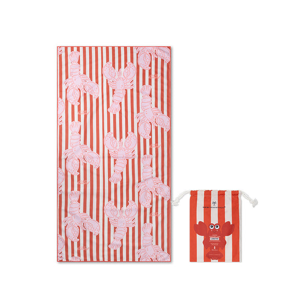 Microfiber Beach Towel - Red - Lobster Bay - 180 x 90 cm