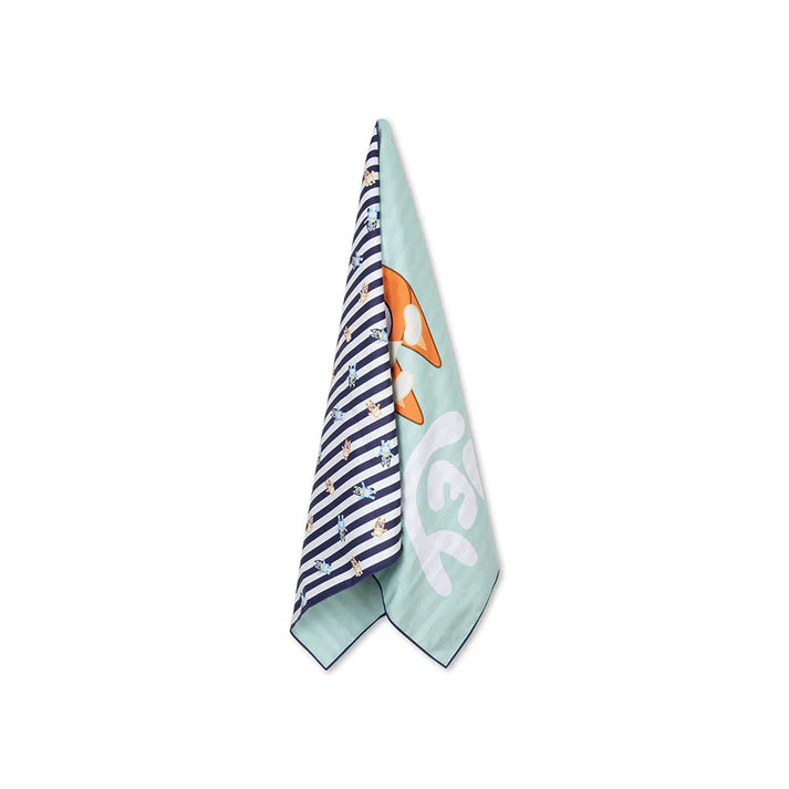 Microfiber Beach Towel - Blue/White - Bluey - 135 x 65 cm