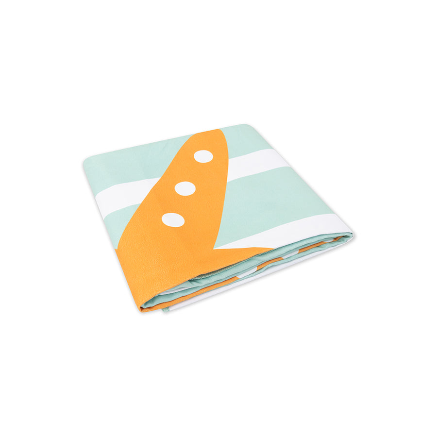 Microfiber Beach Towel - Green/White - Stars - 170 x 90 cm