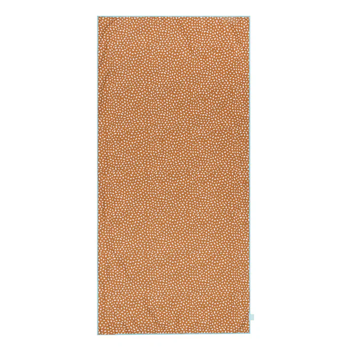 Microfiber Beach Towel - Orange/White - Vibrant Stripes - 135 x 65 cm