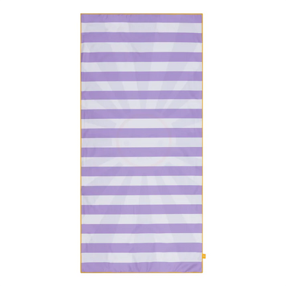Beach Towel Microfiber - Purple/White - Happy Sunshine - 135 x 65 cm