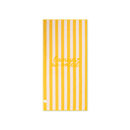Microfiber Beach Towel - Yellow - Flower Market - 135 x 65 cm