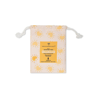 Microfiber Beach Towel - Yellow - Flower Market - 135 x 65 cm
