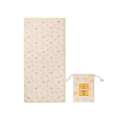 Microfiber Beach Towel - Yellow - Flower Market - 135 x 65 cm