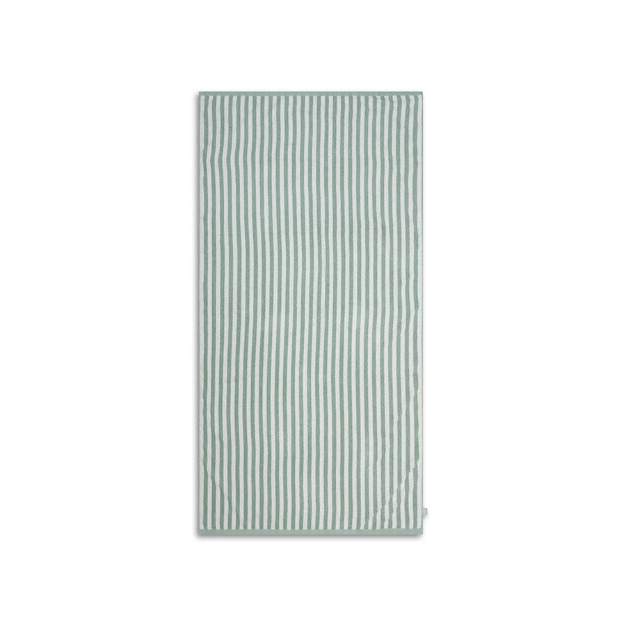Cotton Beach Towel - Green/White - Resort Stripe - 180 x 90 cm