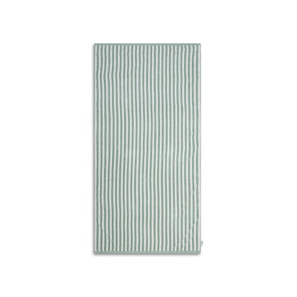 Cotton Beach Towel - Green/White - Resort Stripe - 180 x 90 cm