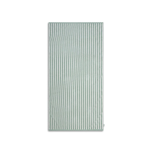 Cotton Beach Towel - Green - Resort Stripe - 135 x 65 cm