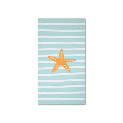 Microfiber Beach Towel - Green/White - Stars - 170 x 90 cm