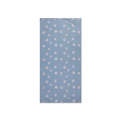Beach Towel Microfiber - Blue - Daisy Flower 135 x 65 cm